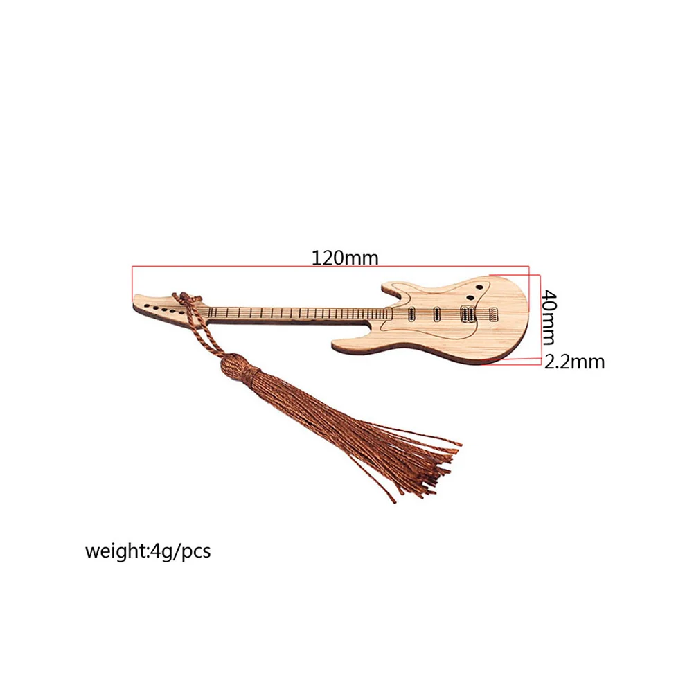 Guitar Shape Bookmark Book Mark Page Marker for Readers Students Gift Decoration Bamboo Bookmark