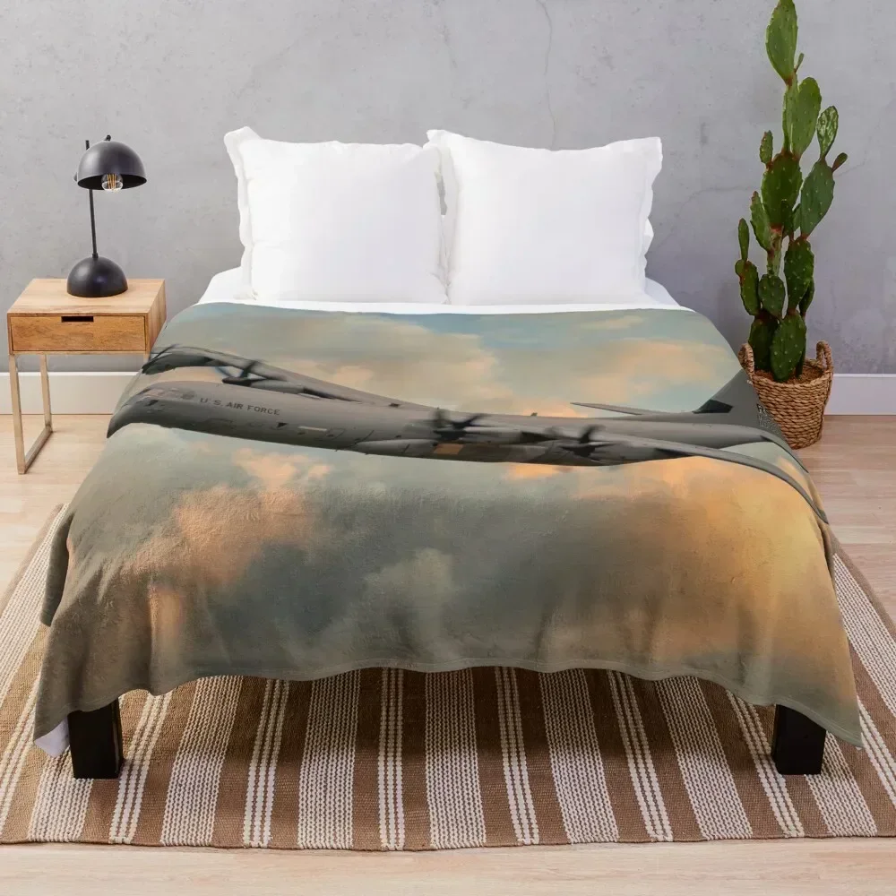 

USAF C-130 Hercules Throw Blanket Fade Resistant Durable Throw Blanket