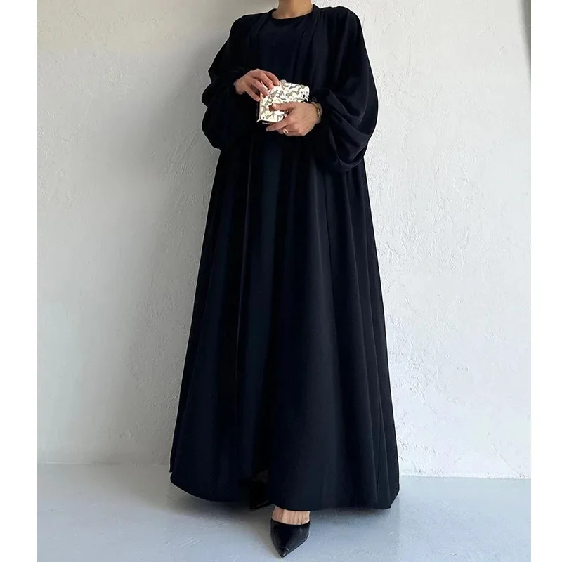 Vestido Abaya de manga comprida para mulheres, Ramadã islâmico, Dubai, Turquia, muçulmano, Abayah, Islã, moda feminina