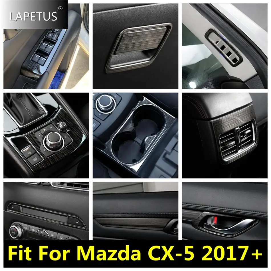 

Black Auto Pillar A Speaker / Water Cup / Gear Box / Window Lift Decor Panel Cover Trim For Mazda CX-5 2017 - 2024 Accessories