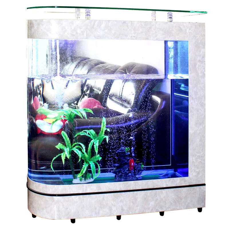 Acuario de pecera acrílico redondo transparente grande personalizable