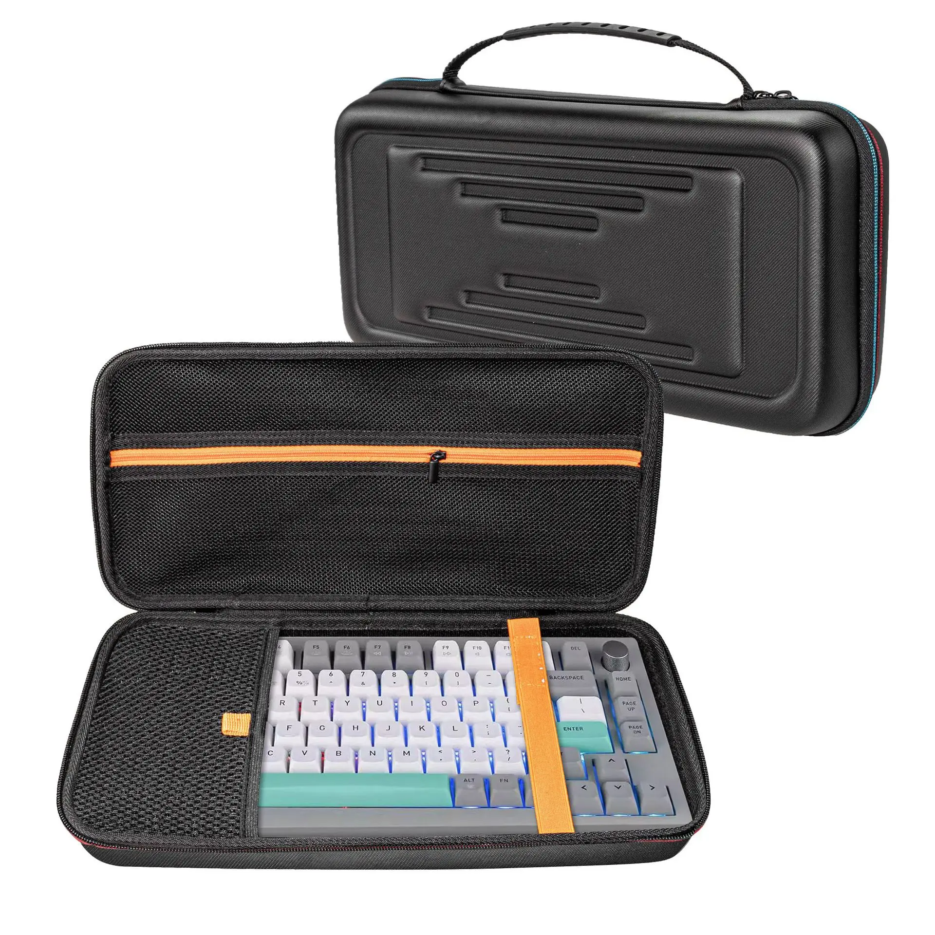 

Подходит для 84-клавишной портативной сумки для хранения клавиатуры. Водонепроницаемая и устойчивая к падению ручная защитная сумка для механической клавиатуры.