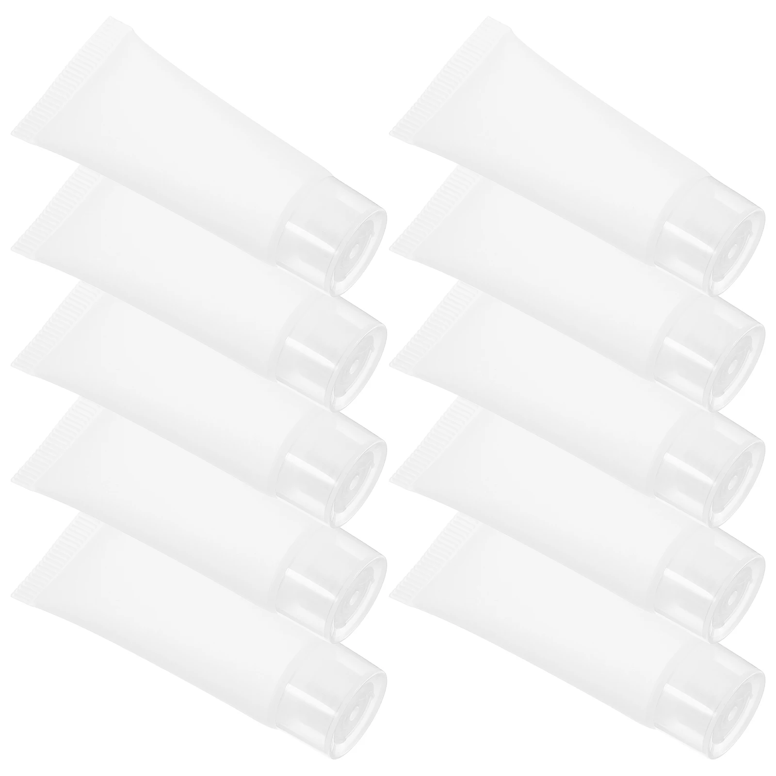 

50 Pcs Dispensing Hose Refillable Bottles Empty Squeezable Containers Travel Tubes Face Cream