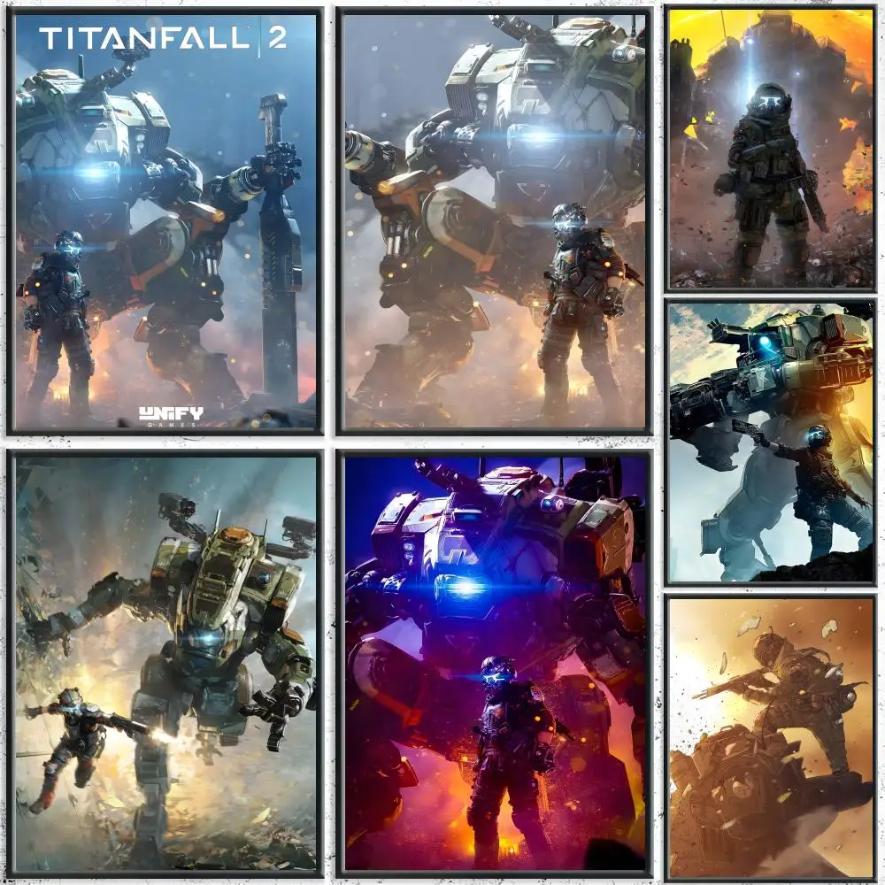 Juego T-Titanfall 2 pintura caligrafía HD lienzo cartel sin arrugas impermeable todo el espacio decoración de pared