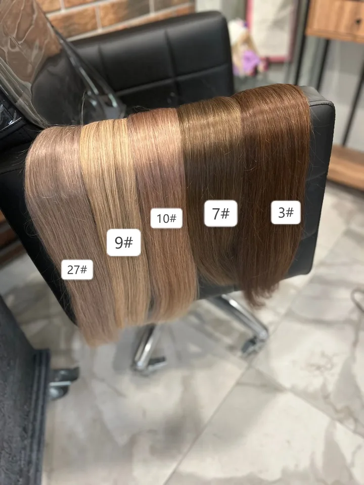 Cabello a granel 100% real, hecho a máquina, Remy virgen, lacio, 18-30 pulgadas, 100g, rubio natural, sin cinta 5