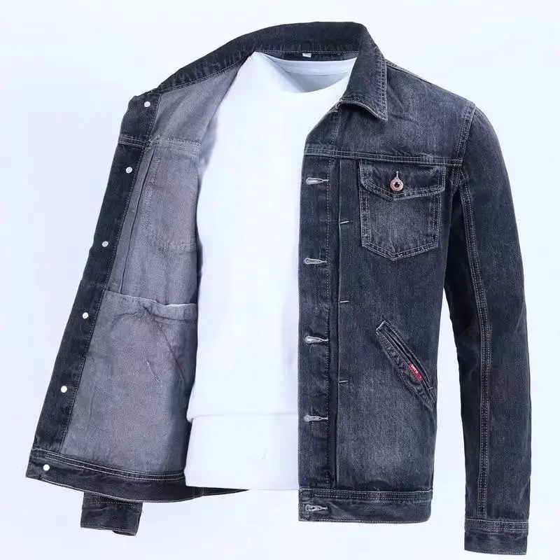 Vintage Denim Jacket Men's Autumn Casual Jacket Winter Jacket Men