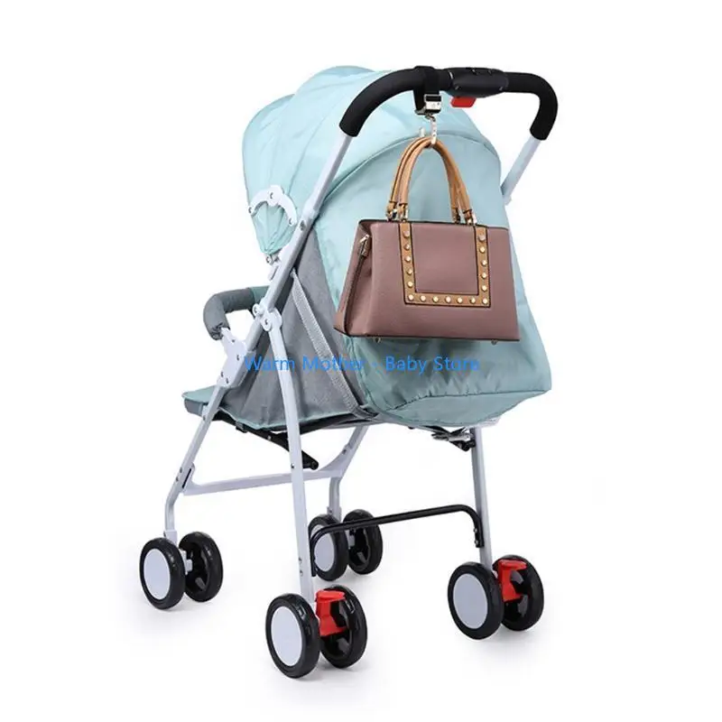Gancho para cochecito bebé, rotación 360 ​​grados, colgador para cochecito, Clip para bolsa compras, 57QE