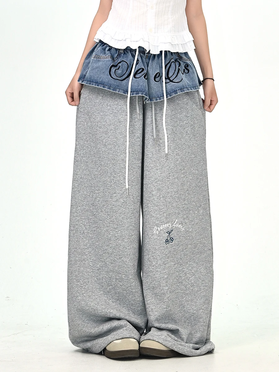 

Casual Loose Wide Leg Jeans Women's Summer Autumn New Sle American College Faion Brand Curtain Pants Street Sle