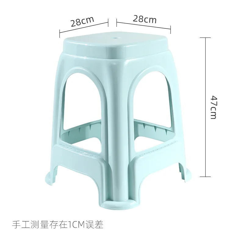 B347 Thickened chair simple style outdoor meeting square stool stackable plastic stool