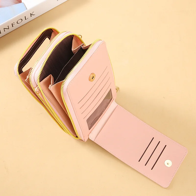 Three In One Women Shoulder Bag Hight Quality Multifunctional Female Card Wallet And Money Bag And Touch Screen Phone Bag