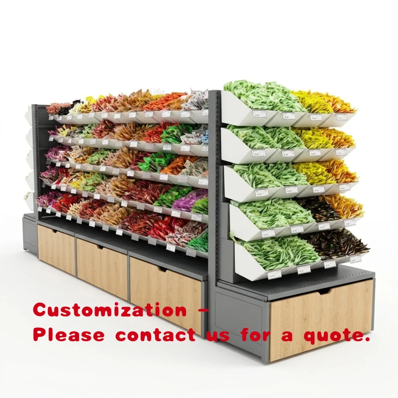 custom.Xinde Light Duty Freestanding Double-Sided Convenience Store Potato Chips Candy Snack Display Racks