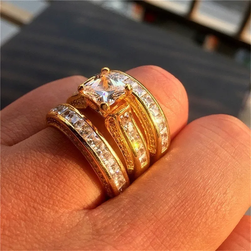 925 Sterling Silver Trendy 3Pcs Set Rings