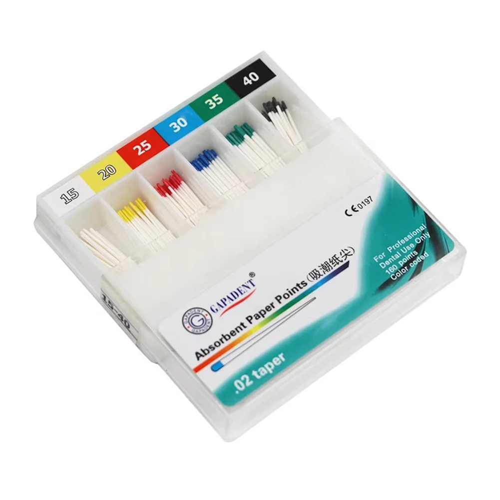 5 Boxs Dental Absorbent Paper Points 15-40# 02/04/06 Taper Cone Poles Fiber Cotton Paper Tips Root Canal Endodontics Guttahanger
