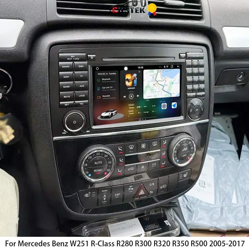 CHSTEK Multimedia Player Carplay For Mercedes Benz R-Class W251 Car Radio R280 R300 R320 R350 R500 GPS WIFI 4G BT RDS Android 14