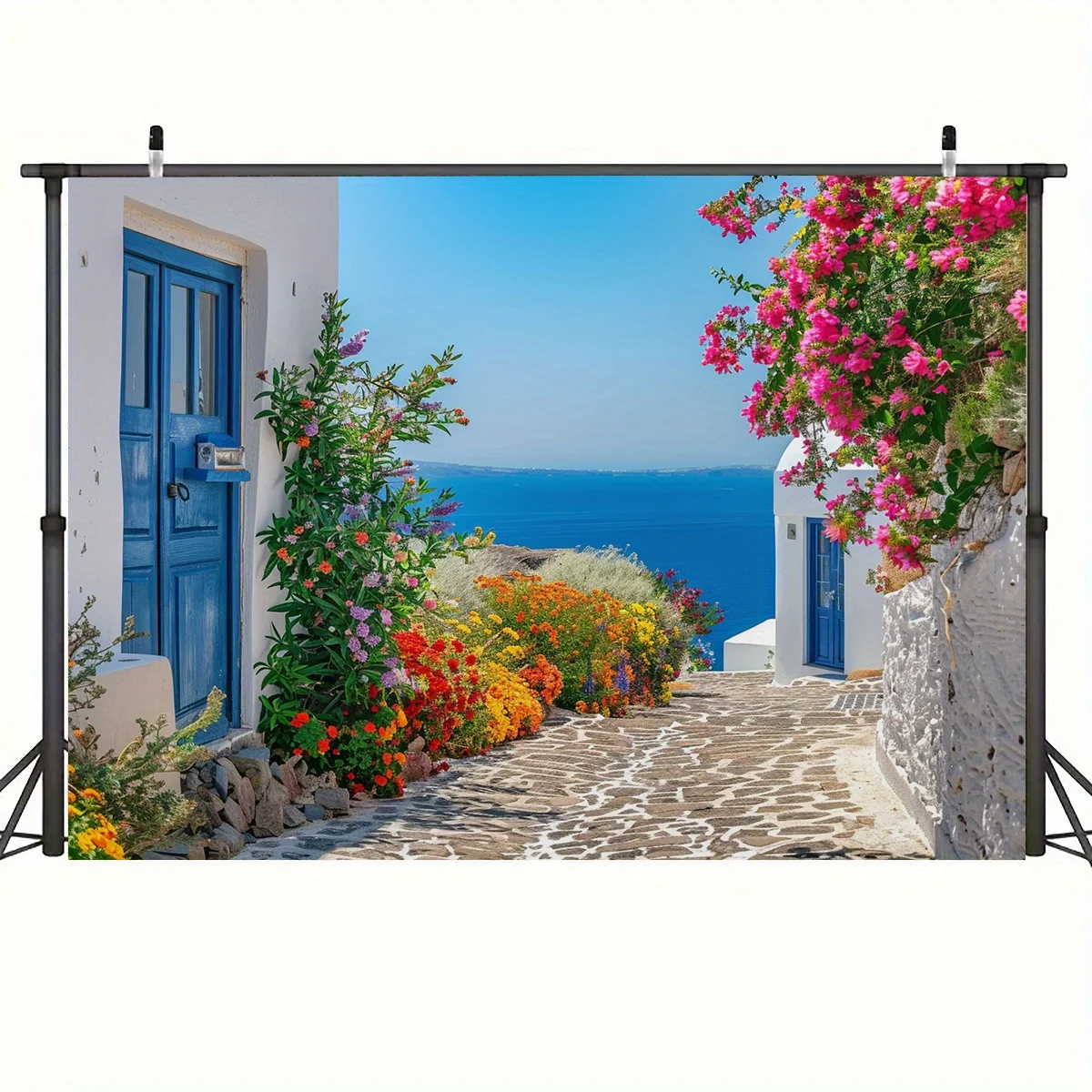 Santorini Island Background Banner - No power required, versatile for celebrations and decorations - Image 6