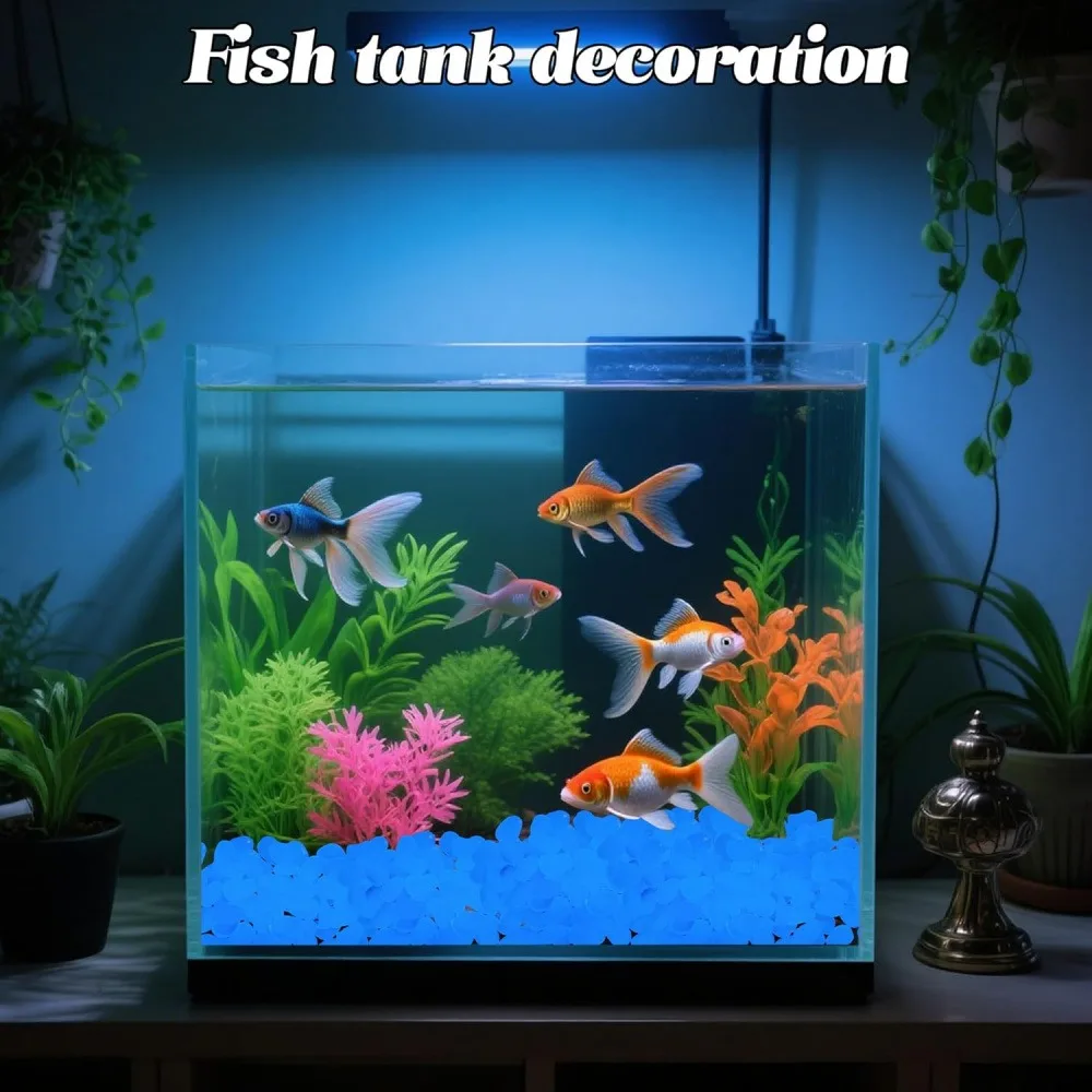 100 Pack Glow in The Dark Stones, 1cm Small Luminous Pebbles for Fish Tank, Vase, Potted Plant Decoration, Fluorescent Aquarium Landscape Rocks view 7