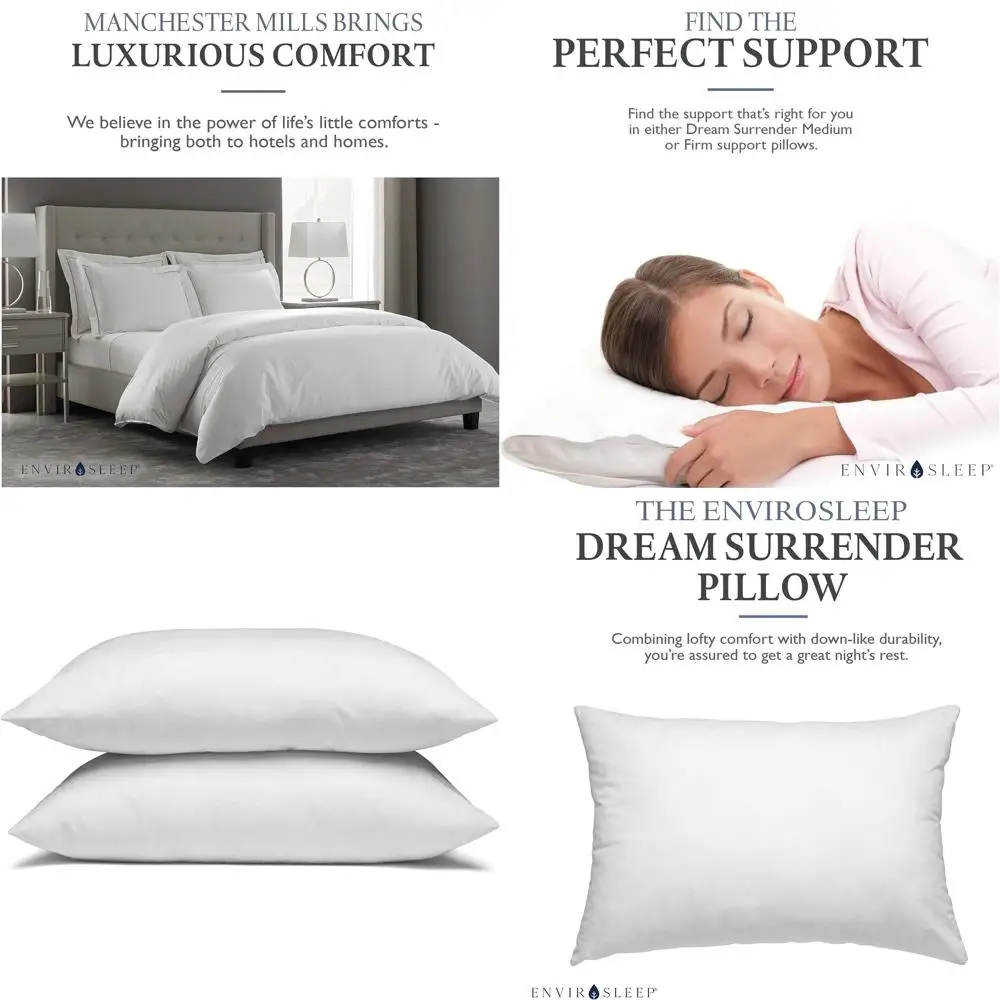 

Hypoallergenic Polyester Filled Cotton Shell Pillows, King Size Set for Hotel and Home