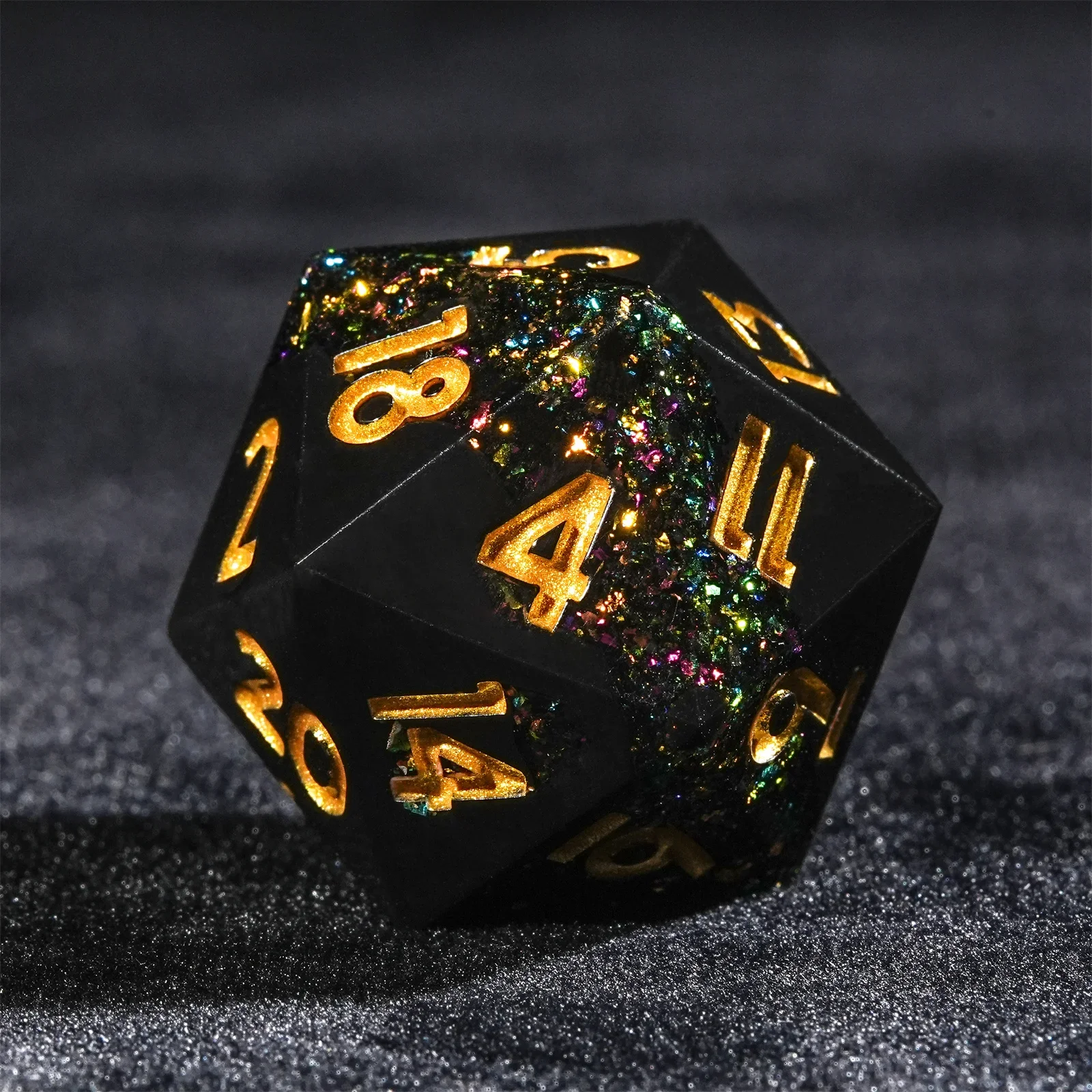 

7pcs DND Dice Resin Golden Colorful Dice Set TRPG D&D Board Games Dungeons Dragons TRPG Polyhedral Digital Dice Table Game