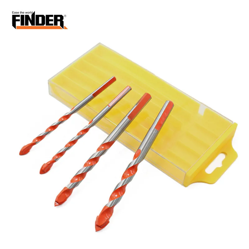 Juego de brocas de pared de cerámica de aleación multifuncional, abridor de agujeros de vástago triangular antideslizante para azulejo, vidrio, pared de ladrillo, madera