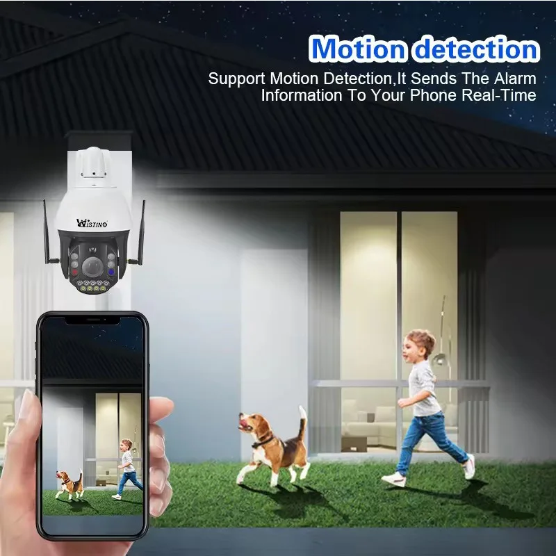 Wistino 4K HD 99X ズームネットワークカメラカラーナイトビジョン赤と青の光アラーム Cctv セキュリティカメラ