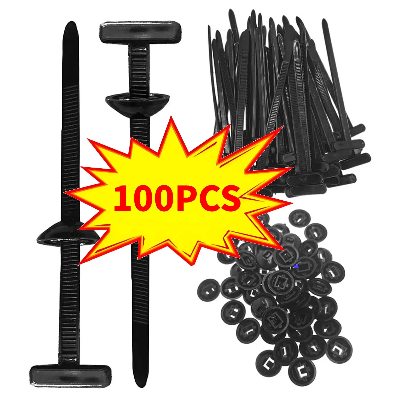 100PCS cable management Nylon Tie Buckles Car clips durability cable organizer clips Multi-purpose plastic cable tie tools