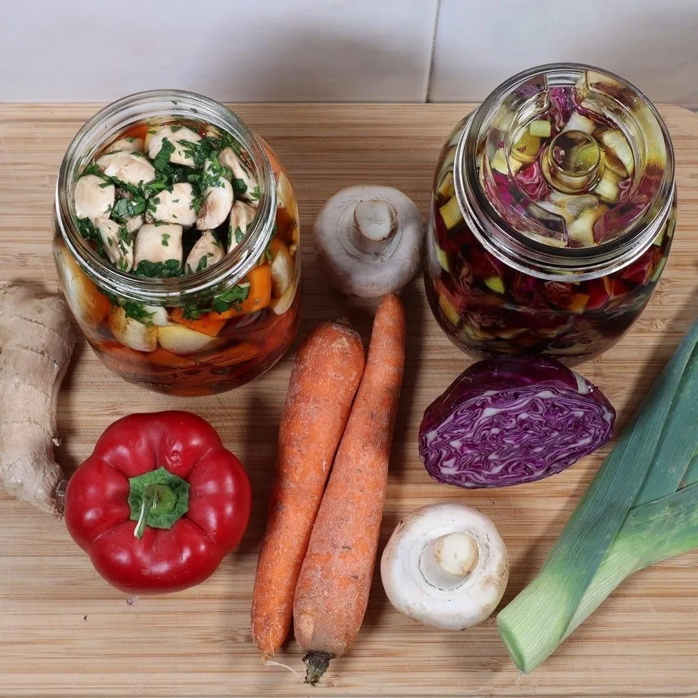 Fermented Glass Weight Lid Clear Sealed Wide Mouth Mason Jar Lid Kitchen Gadgets with Handle Cheeseits Fermentation