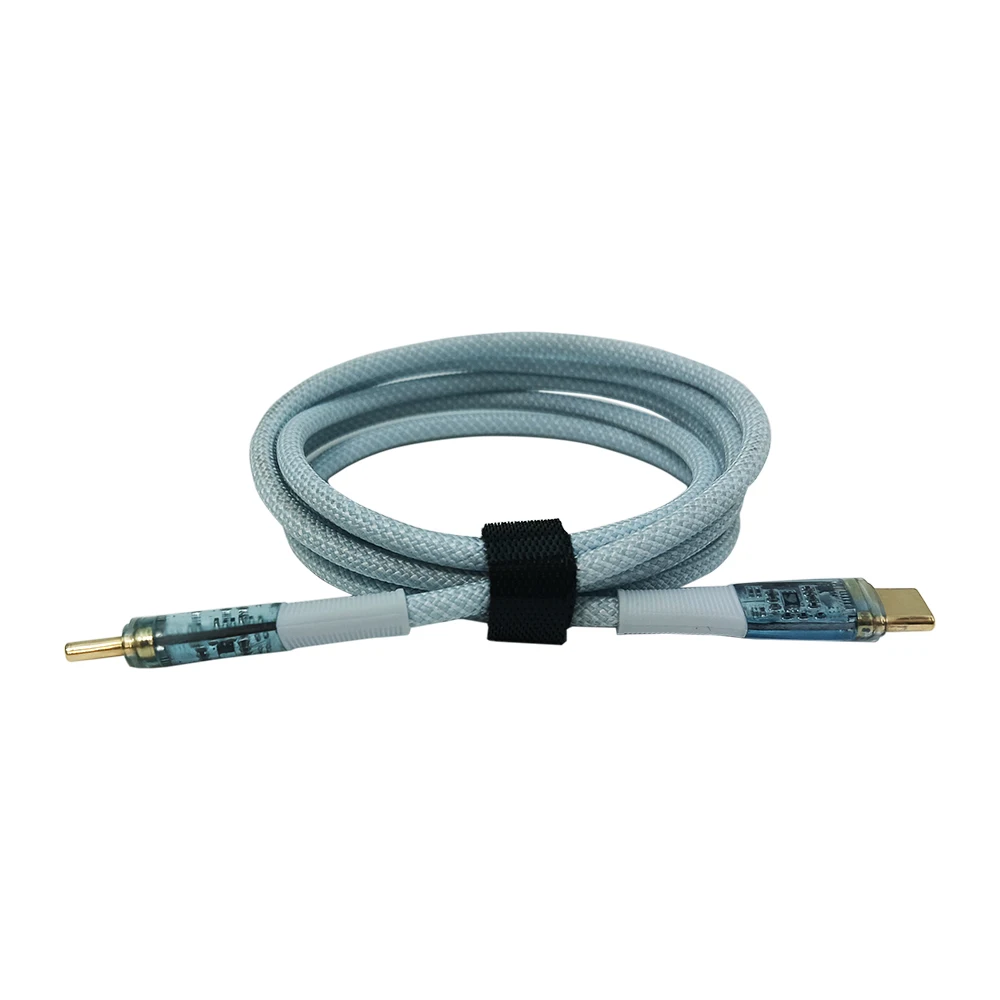 10 Buah Kabel Pengisi Daya Tipe C Cepat PD100W USB 3.1 5A Pengisian Flash 60W Konektor Transparan Kabel Pengisi Daya Data Jalinan Nilon Fo