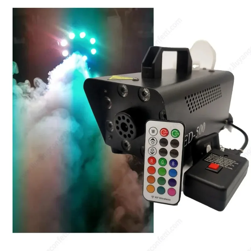 DJ Halloween Fog Machine Professional Stage LED Smoke Machine 12 Colors Strobe Effect for Party Wedding Holiday Christmas - Fans