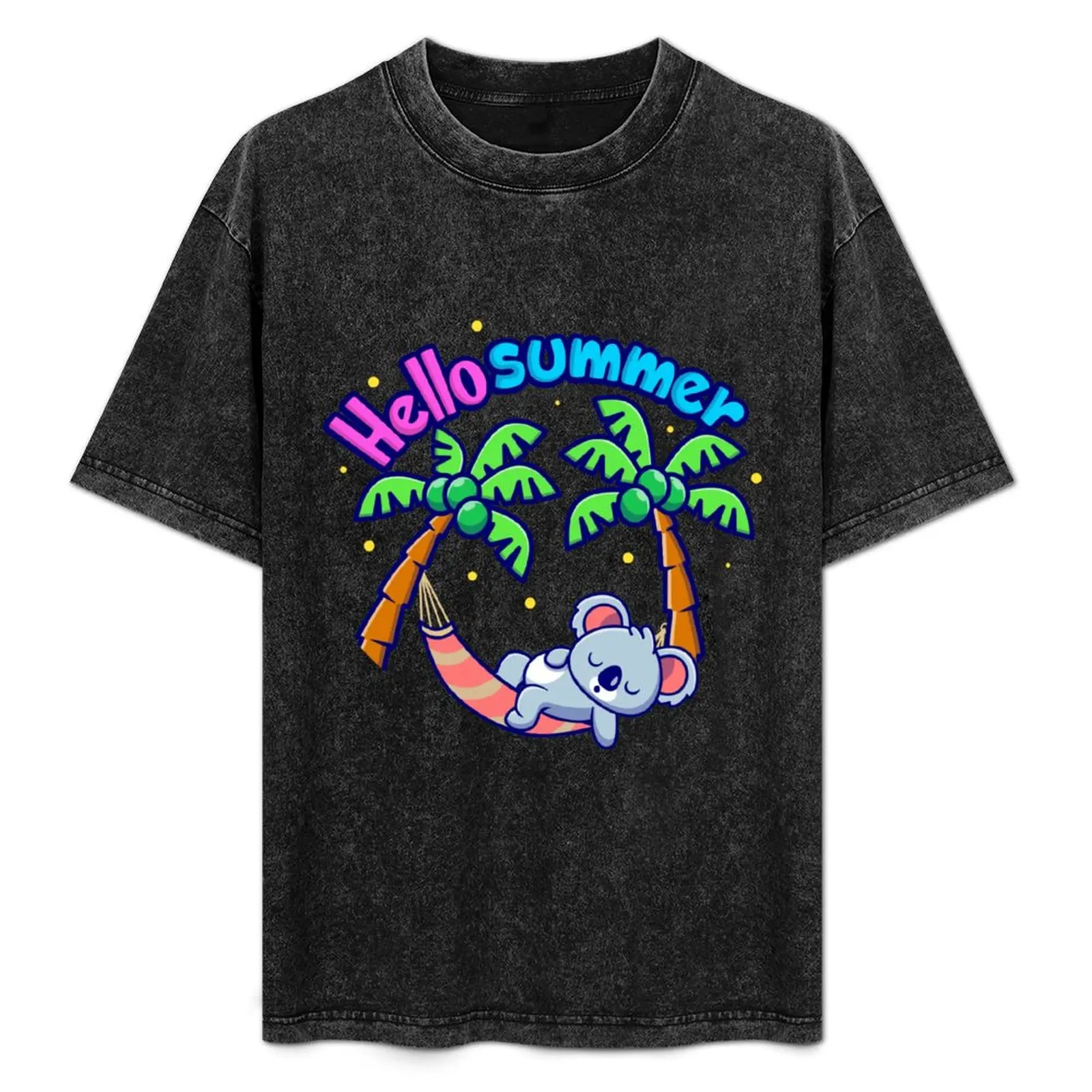 Fun summer hammock I palm tree koala I vacations T-Shirt vintage t shirts summer top mens t shirts