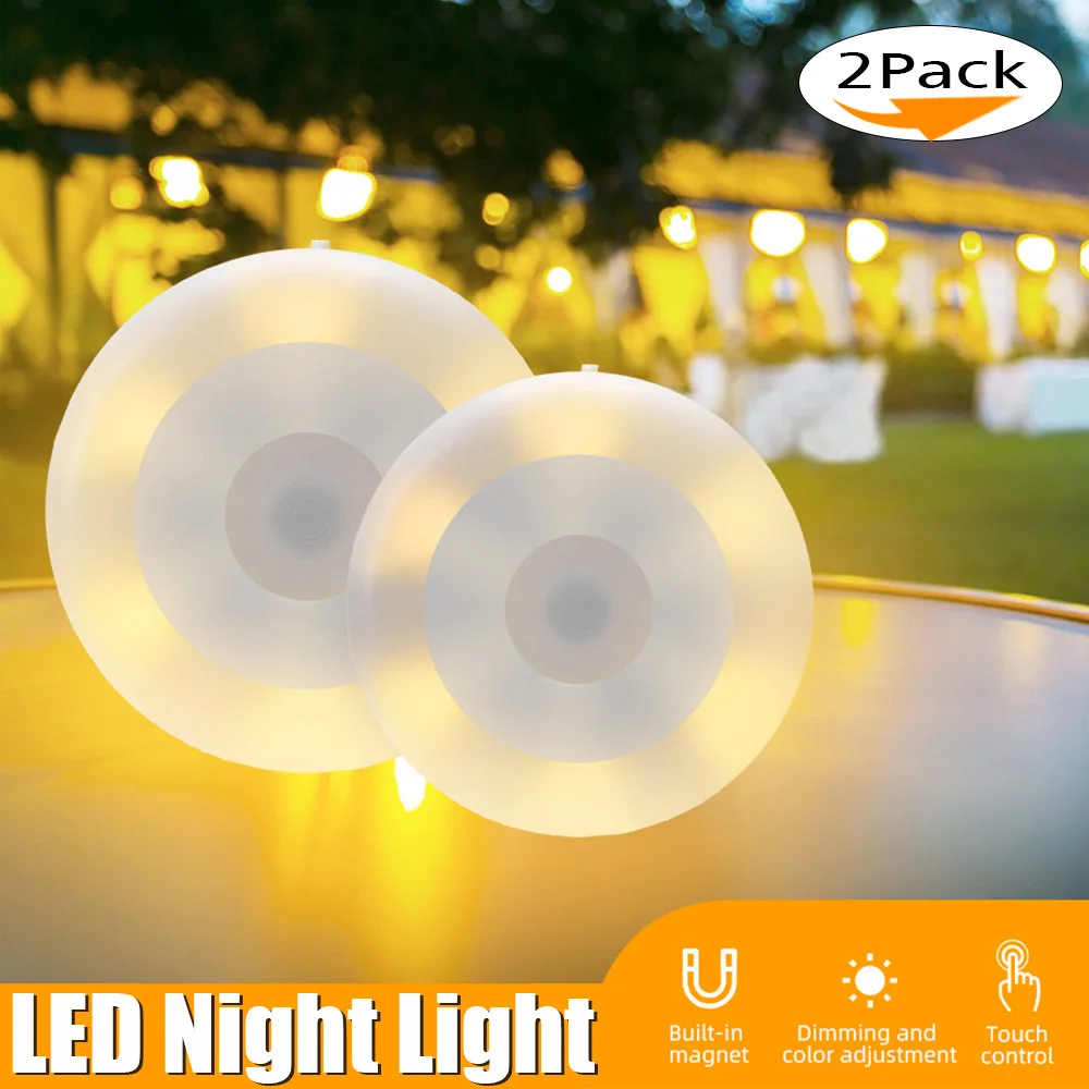 LED Motion Sensor Night Light, USB Recarregável, Lâmpada para Cozinha, Armário, Roupeiro, Escada, Sem Fio, Armário