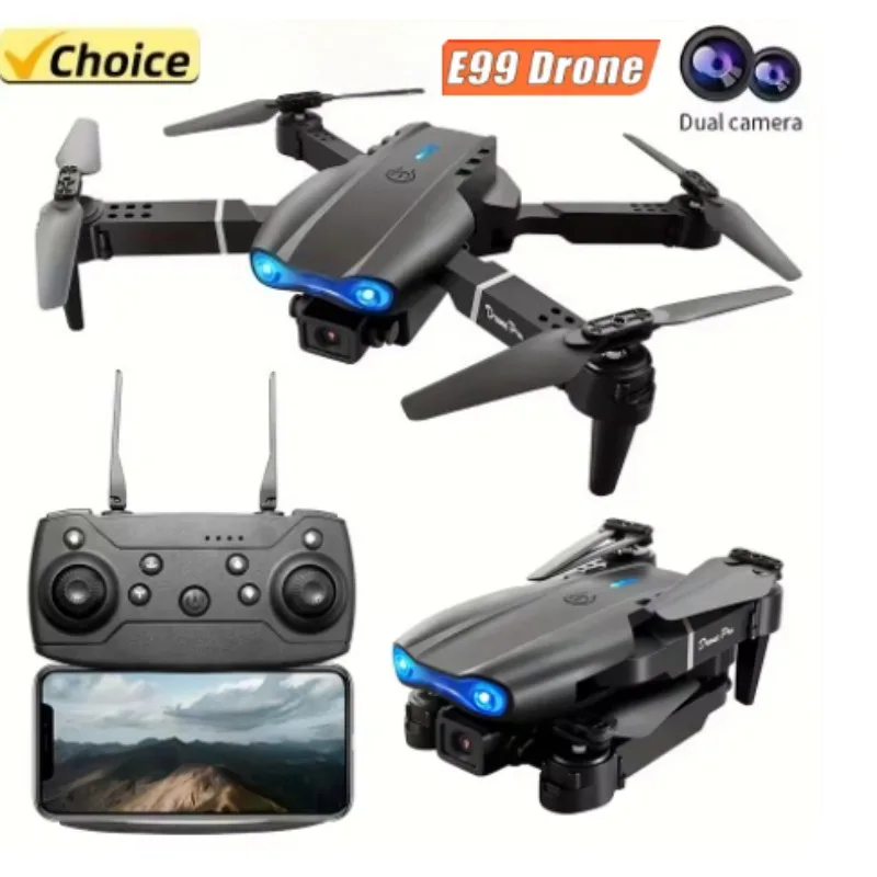 

2025 E99Pro RC Drone 4K Professinal With 1080P Wide Angle HD Camera Foldable Helicopter WIFI FPV Height Hold Gift Toy