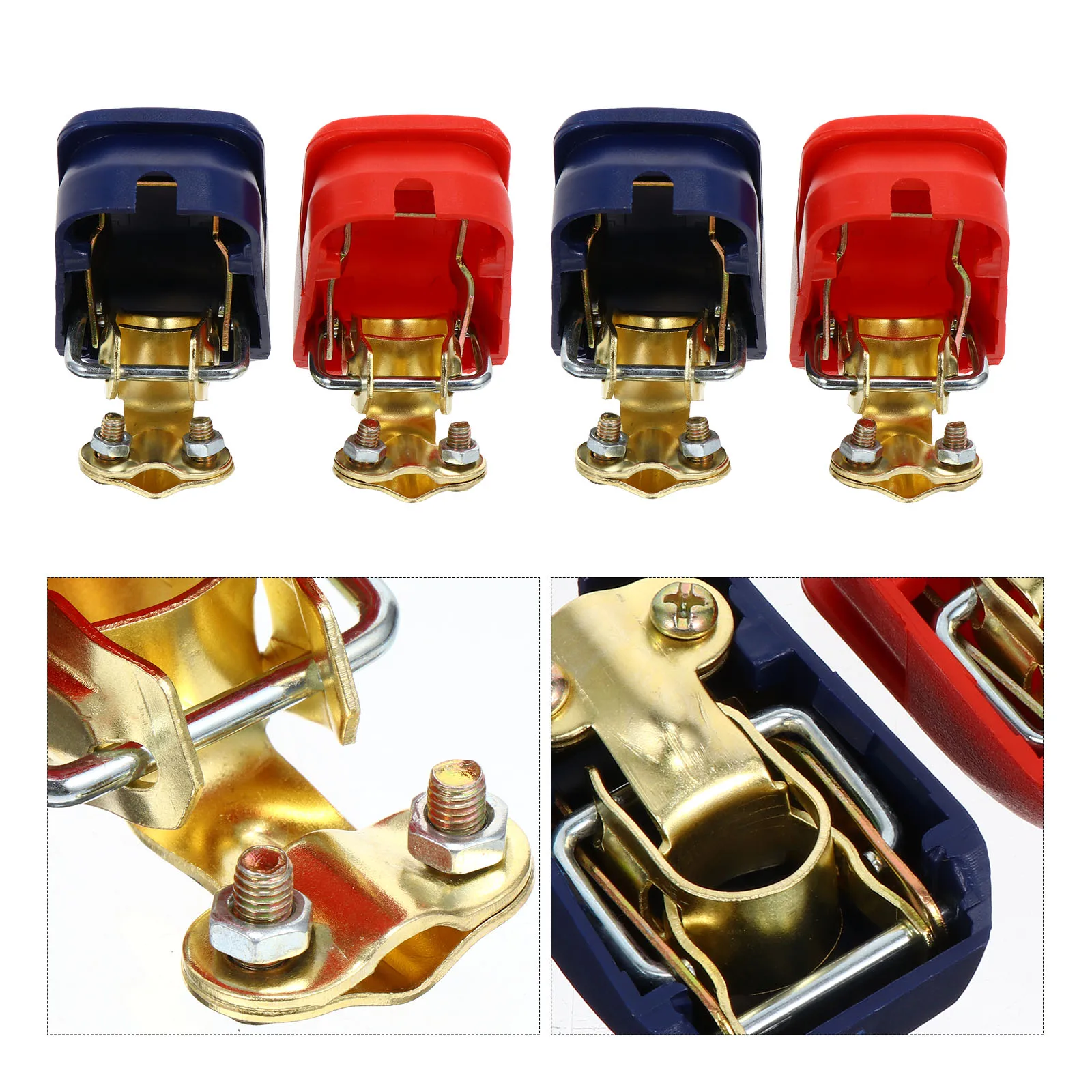 

2 Sets Auto Terminal Clip Quick Release Clamp Connector For Car Truck Cables Durable Standard Negative Positive Clamp