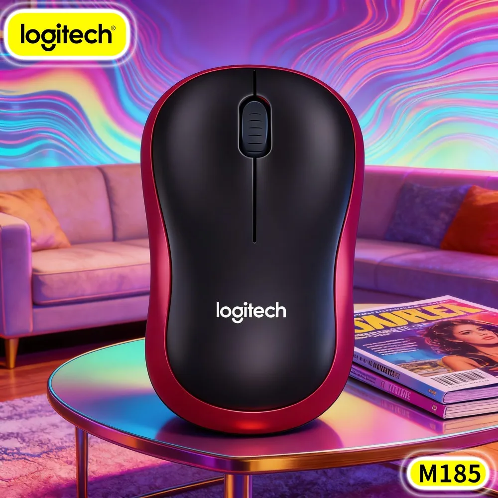Logitech M185 Journey Portable Mouse Lightweight Compact 10M Range 3 Buttons Navigation 12-Month Battery Travel Tool
