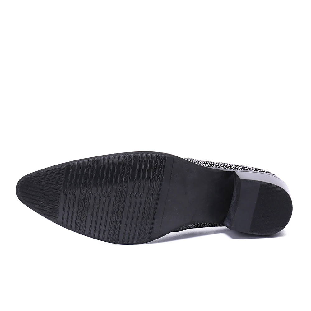 Christia Bella Italian Style Metal Pointed Toe High Heels Men Business Formal Shoes Genuine Leather Men Party Dress Oxford Shoes