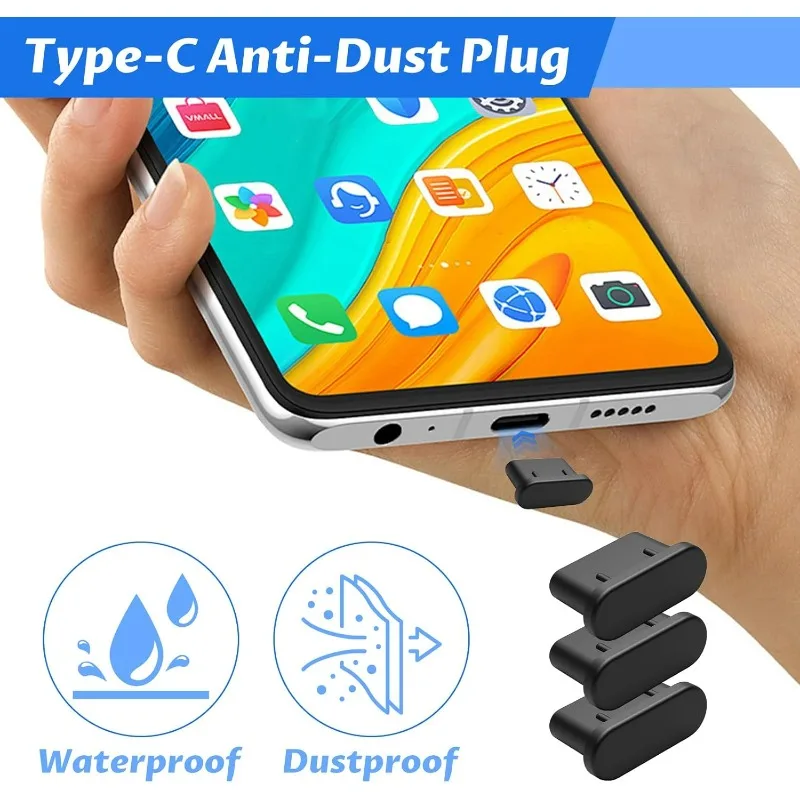 نوع C الغبار المقابس سيليكون شحن ميناء حامي سدادة غطاء تغليف لسامسونج آيفون Xiaomi ممن لهم هواوي USB C الغبار المقابس غطاء
