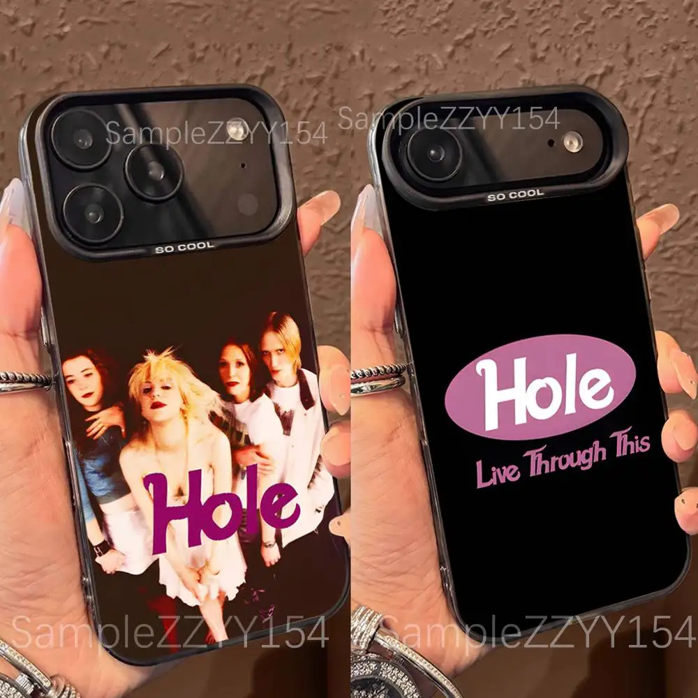 H-Hole Live Through This Phone Case For IPhone 15,16,17,13,14,11,12,Pro,Max,Plus,E,Air,Mini Gray Matte Shockproof IMD Cover
