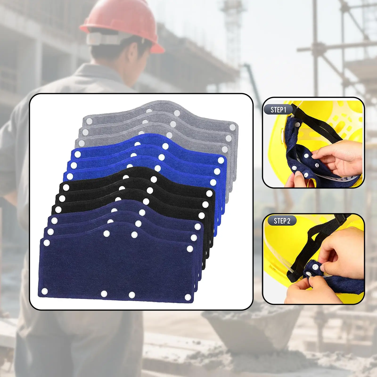 12Pcs Sweatbands for Hard Hat Comfortable for Helmet Terry Cloth Sweat Bands for Industrial Setting Work Construction