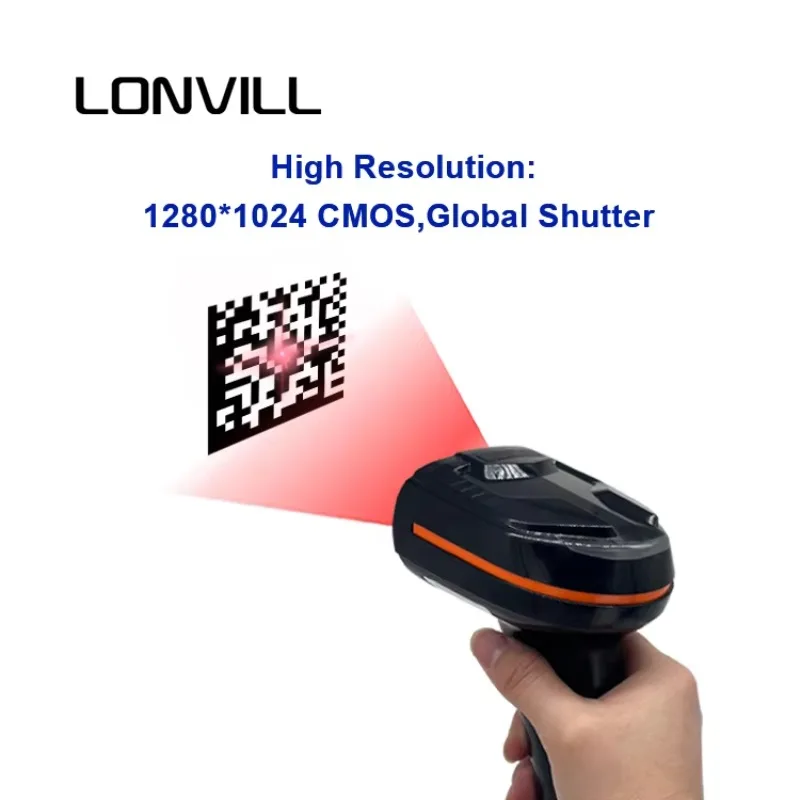 Pemindai Kode Batang Industri USB LONVILL Ethernet Wired Data Matrix Handheld