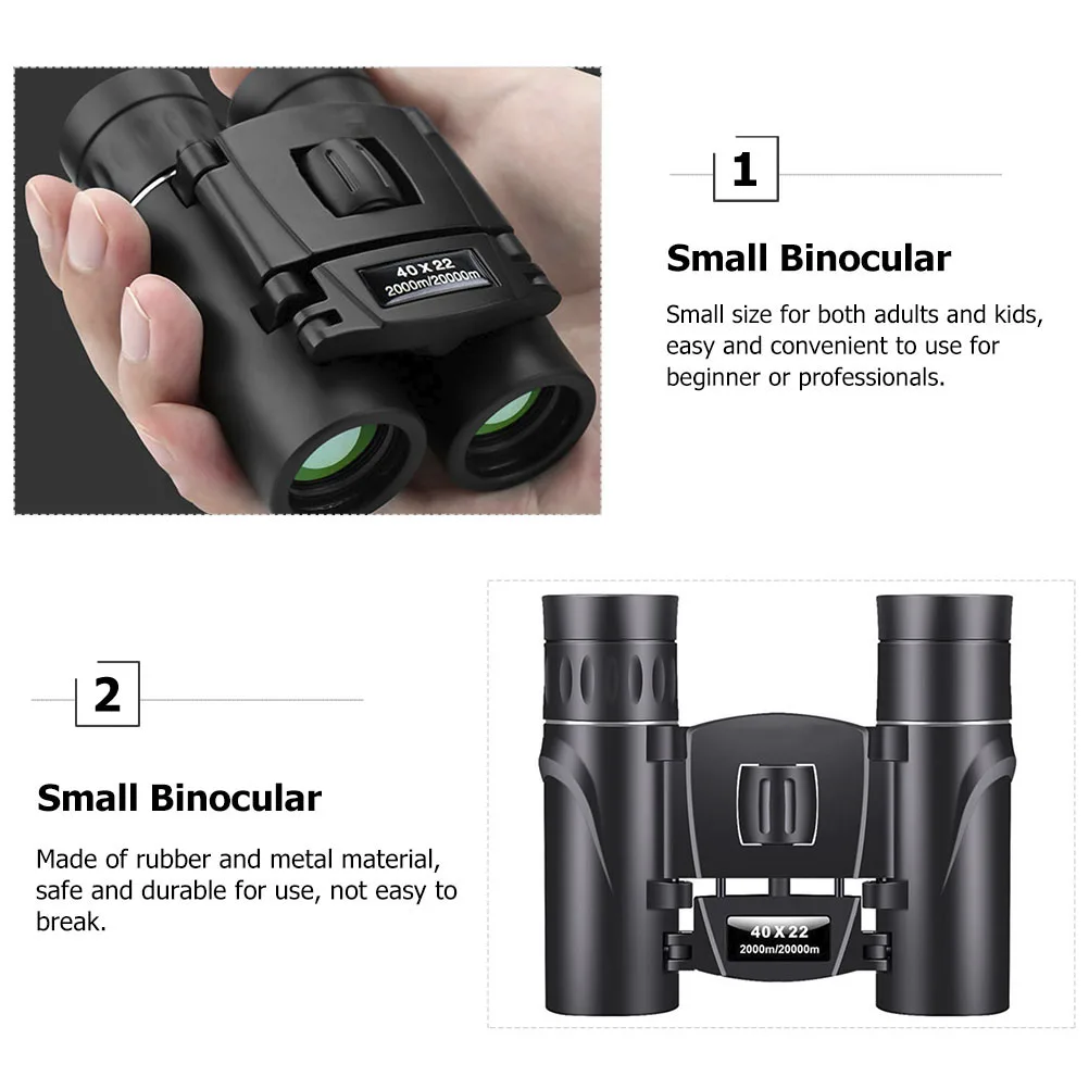 

Compact 40 X 22 Foldable Lightweight Portable Binocular Outdoor Camping Hiking Bird Watching Magnification Binocular