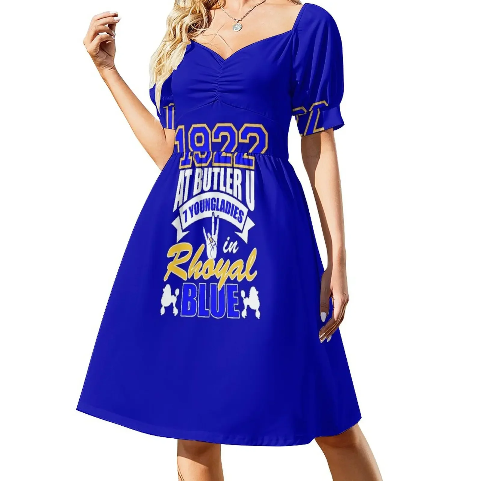 Sigma 1922 At Butler U 7 Youngladies In Rhoyal Blue Gifts Short-Sleeved Dress birthday dress for women luxury 2025 Dress vintage