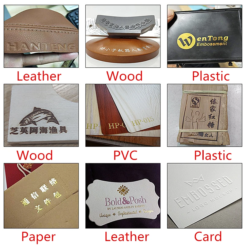 DIY Custom Logo Embossing Hot Foil Stamping Machine Heat Press Machine Suitable For PVC Leather Paper Wood 50*70mm To 100*130mm