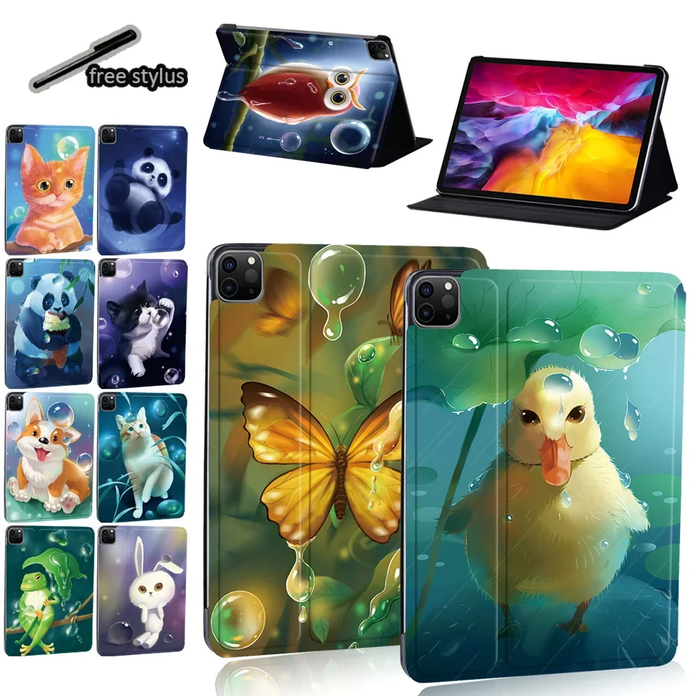 

Tablet Case for Apple IPad Pro 9.7 Inch /Pro 11 Inch/Pro 10.5 Inch PU Leather Animal Series Stand Protective Cover + Free Stylus