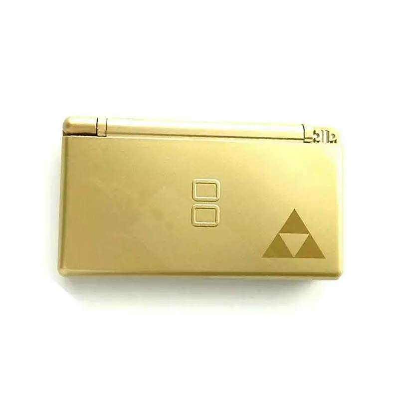 DTB7 3X Full Gold Case Housing Shell Complete Case Cover for DS Lite NDSL, Replacement Shell with Screws Buttons Rubber Caps,