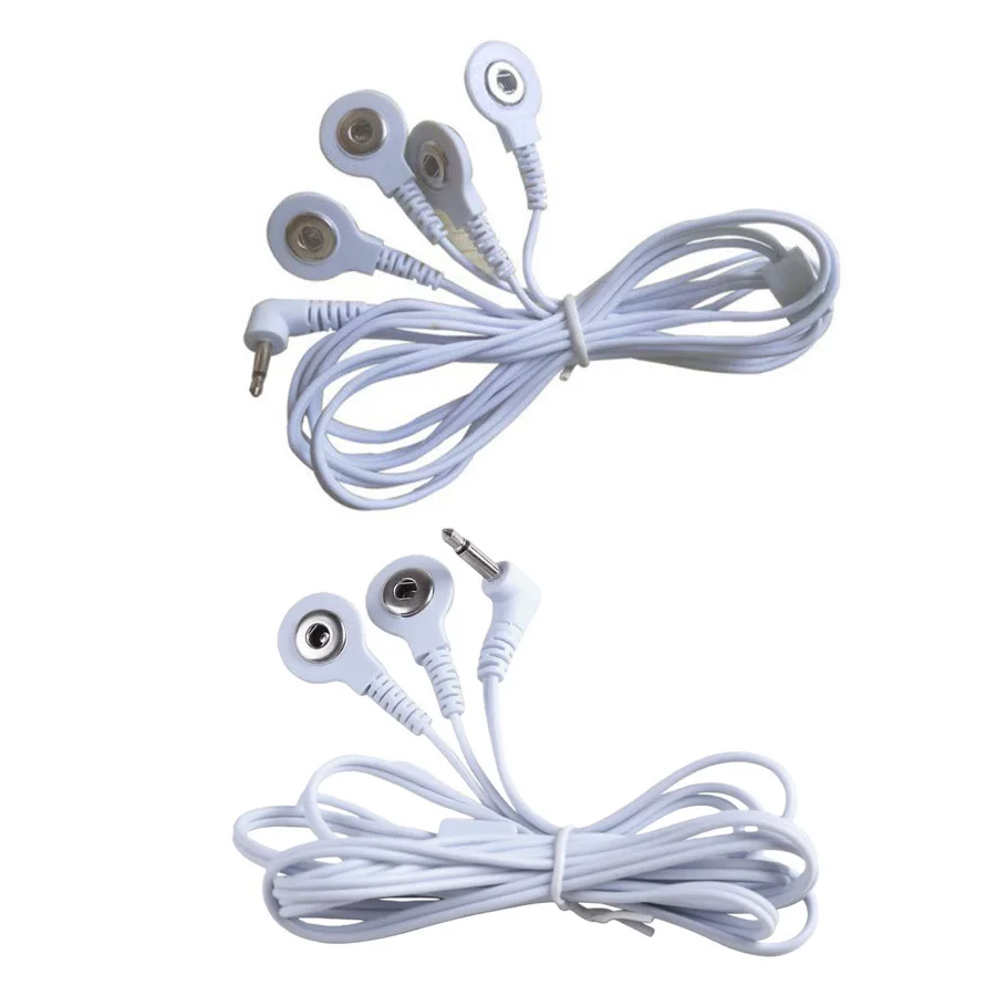 

10pcs 2/4Buttons Electrotherapy Massager Wires Cable Tens Massager Electrode Lead Relaxation Accessories Massage Stimulator Tool