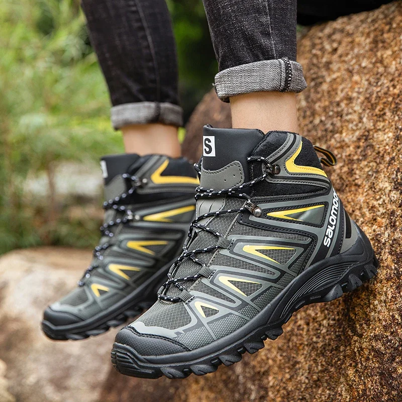 Outdoor Waterproof Anti Slip Men Climbing Shoes Lightweight Hiking Casual Shoes Comfort Hunting Trekking Camping Shoes Size 48