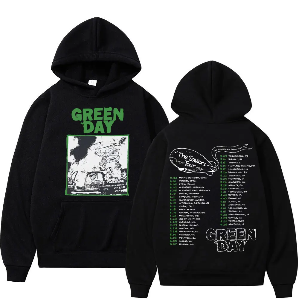 

Green Day The Saviors Tour Hoodie Street Rock Hip Hop Vintage Hooded Sweatshirt Men's Women's Fashion Casual Oversized Pullovers