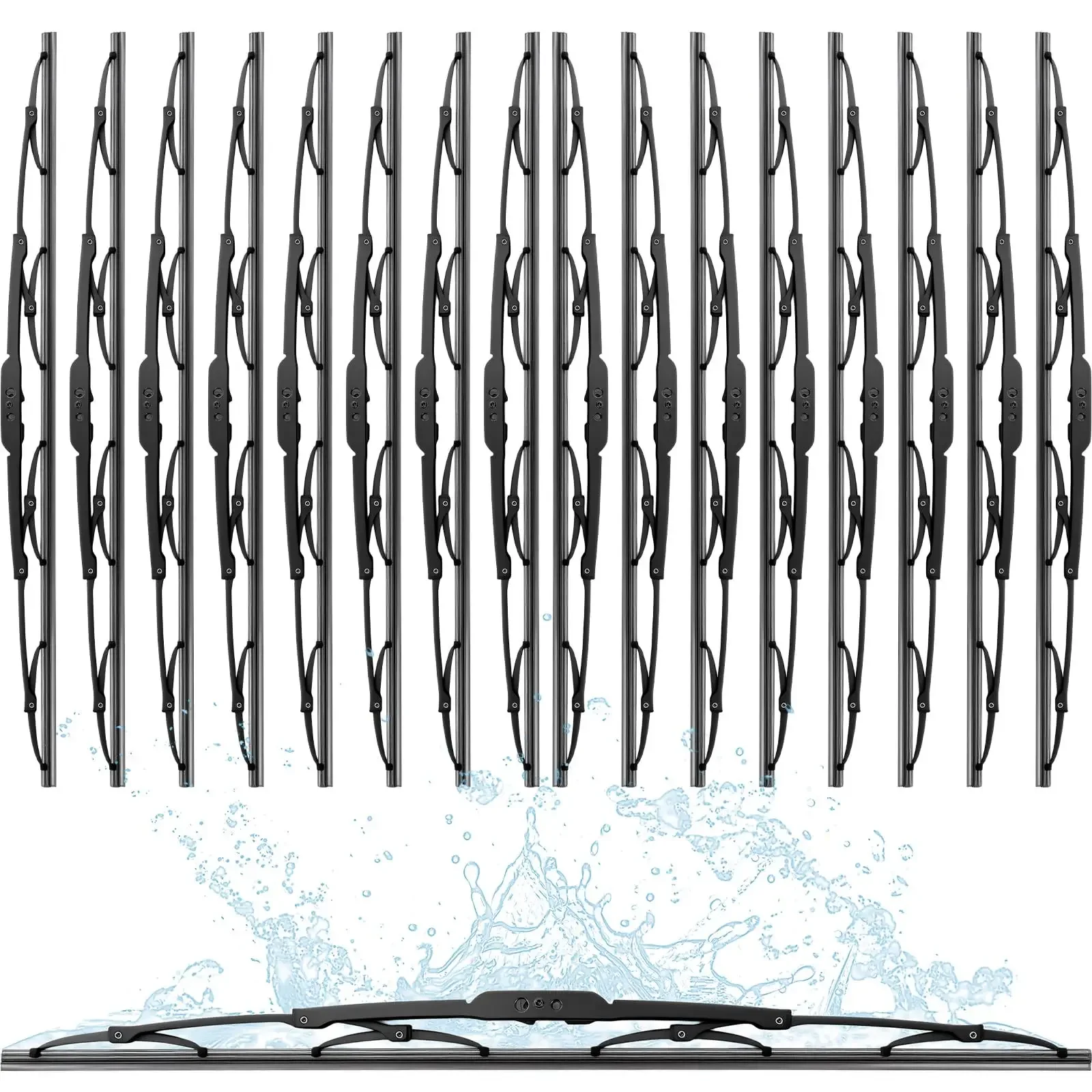 

16 Pack 22 Inch Silicone Windshield Wiper Blades Universal For Car Front Window All Season