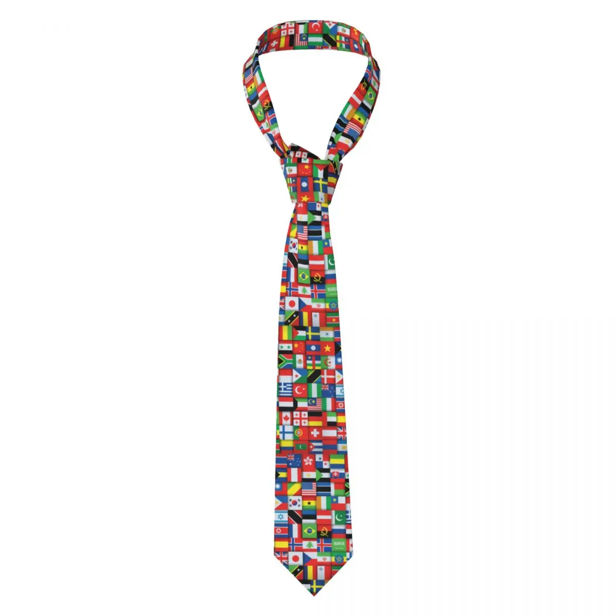 

Mens Tie Classic Neckties Flags Of Various Countries Narrow Collar Slim Casual Tie Accessories Gift