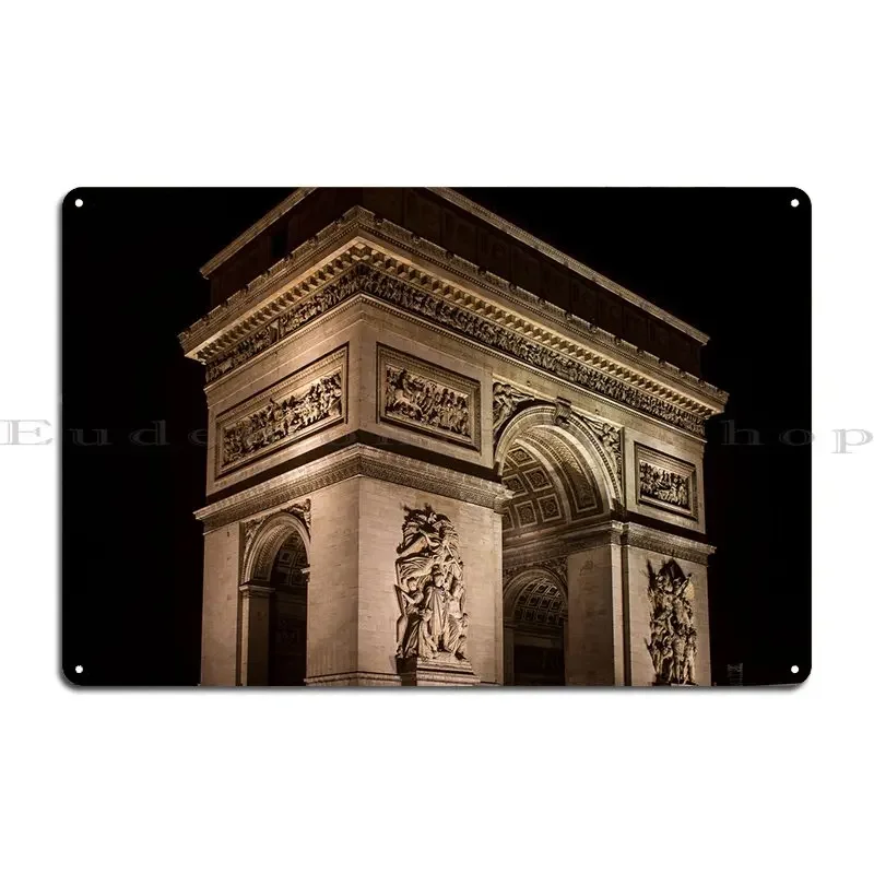 Arc De Triomphe Metal Plaque Pub Plaques Wall Custom Designing Wall Decor Tin Sign Poster