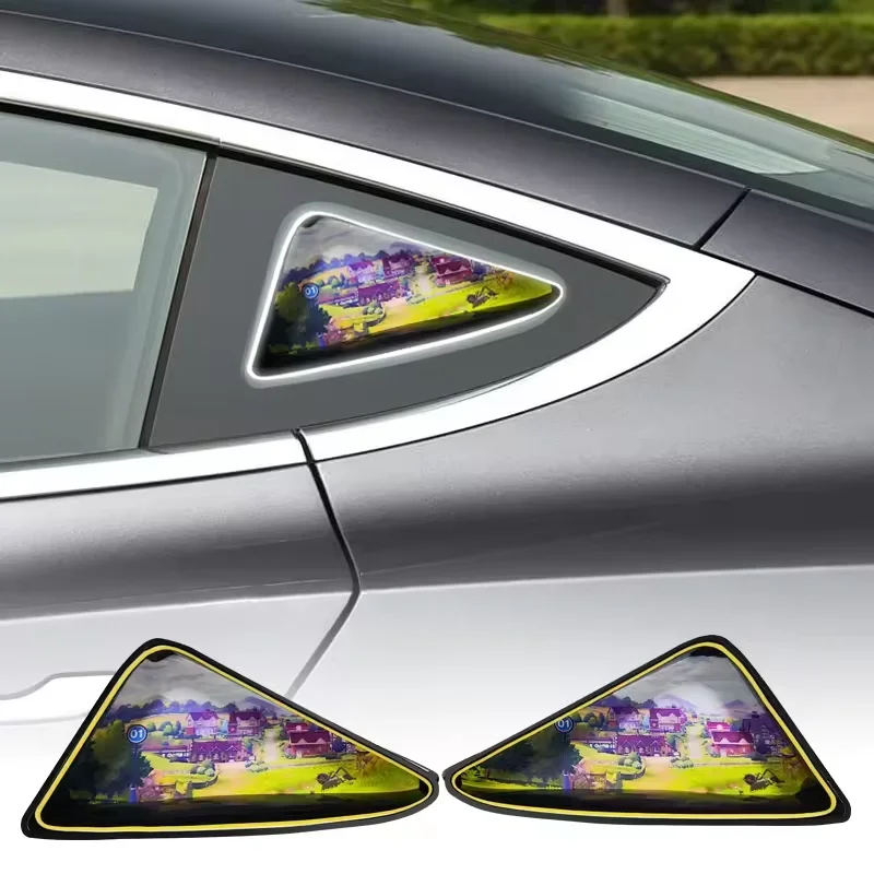 Triangular Metal Car Rear Window Light decoration lamp New Design Triangle Lamp For X3